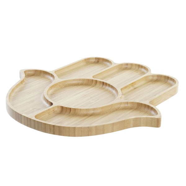Δίσκος με Χωρίσματα DKD Home Decor Φυσικό Διακοσμητική κανάτα (30,5 x 30,5 x 1,6 cm)