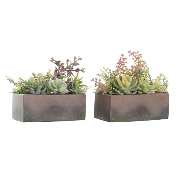 Διακοσμητικό Φυτό DKD Home Decor Κόκκινο Κίτρινο Πολύχρωμο EVA PE (x2) (25 x 25 x 21 cm)