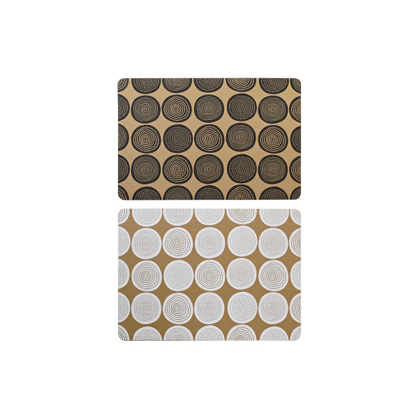 Σουπλά DKD Home Decor Μαύρο Λευκό Χαρτόνι (43 x 30 x 0,1 cm) (x2)