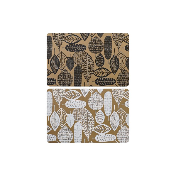 Σουπλά DKD Home Decor Μαύρο Λευκό Χαρτόνι (43 x 30 x 0,1 cm) (x2)