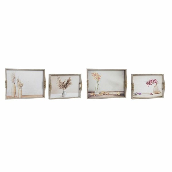 Σετ Δίσκων DKD Home Decor Βάζο Χρυσό Πολύχρωμο 40 x 30 x 6 cm Σκανδιναβικός (x2)