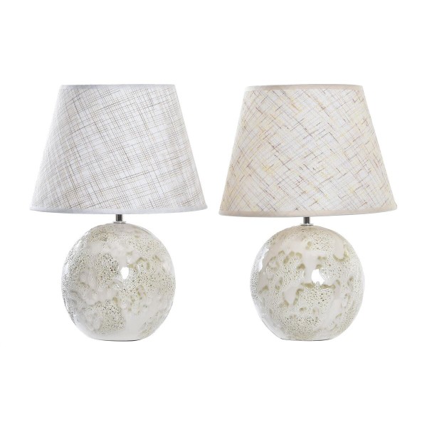 Επιτραπέζιο Φωτιστικό DKD Home Decor 25W Μπεζ Χρυσό Κρεμ 220 V Shabby Chic (25 x 25 x 37 cm) (x2)