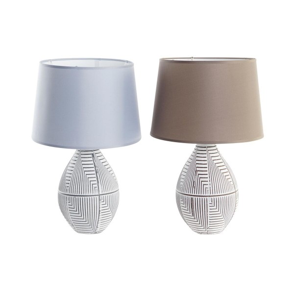 Επιτραπέζιο Φωτιστικό DKD Home Decor Γκρι Καφέ Λευκό 220 V 50 W Σύγχρονη (x2) (30 x 30 x 47 cm)