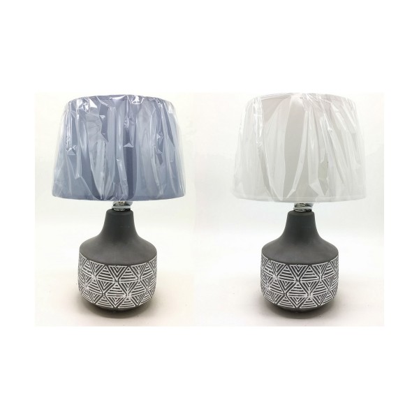 Επιτραπέζιο Φωτιστικό DKD Home Decor 25W Κεραμικά πολυεστέρας Λευκό Σκούρο γκρίζο Ανοιχτό Γκρι 220 V Σύγχρονη (25 x 25 x 37 cm) 