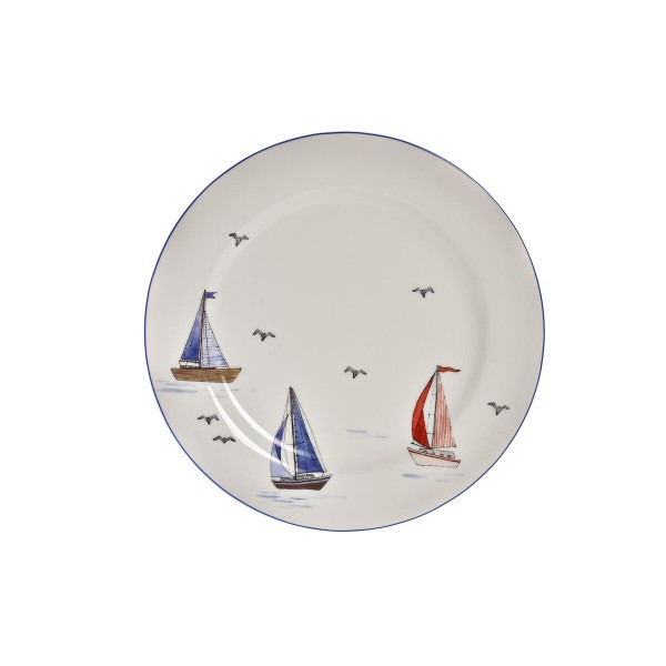 Flatplater DKD Home Decor Ιστιοπλοϊκά Πορσελάνη (27 x 27 x 2 cm)