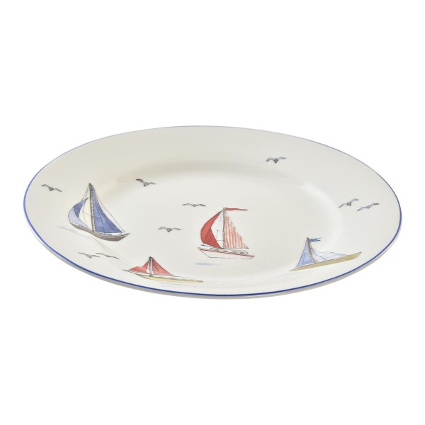 Flatplater DKD Home Decor Ιστιοπλοϊκά Πορσελάνη (19 x 19 x 2 cm)