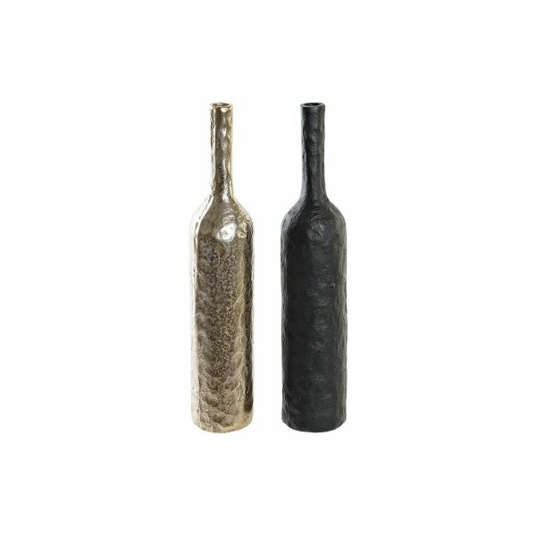 Βάζο DKD Home Decor Χρυσό Σαμπάνια Μαύρο Αλουμίνιο Σύγχρονη (8 x 8 x 44 cm) (x2)  