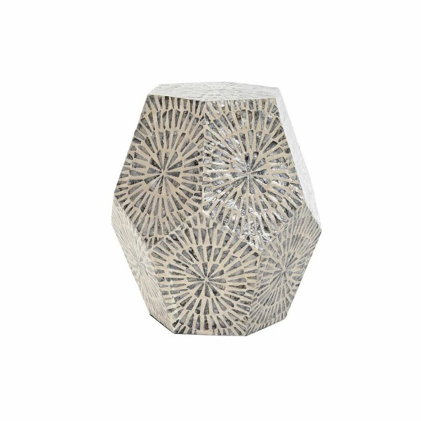 Βοηθητικό Τραπέζι DKD Home Decor Γκρι Μπεζ Από φίλντισι Σύγχρονη (46 x 46 x 50 cm)