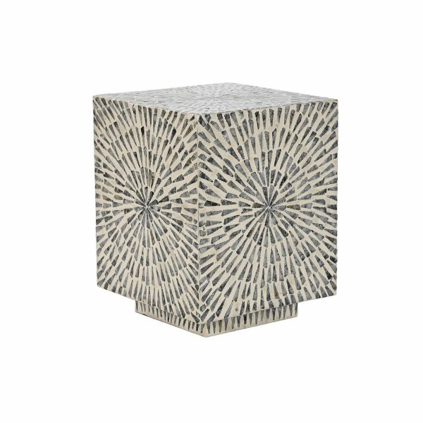 Βοηθητικό Τραπέζι DKD Home Decor Γκρι Μπεζ Από φίλντισι Σύγχρονη (35 x 35 x 45 cm)