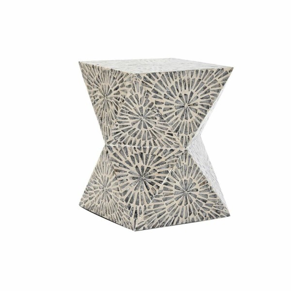 Βοηθητικό Τραπέζι DKD Home Decor Γκρι Μπεζ Από φίλντισι Σύγχρονη (34 x 34 x 45 cm)