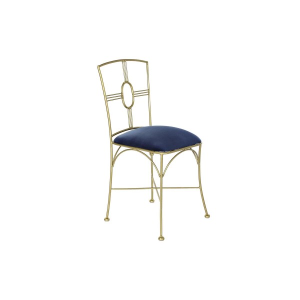 Καρέκλα Τραπεζαρίας DKD Home Decor Μπλε Χρυσό πολυεστέρας Ορείχαλκος (45 x 42 x 88,5 cm)
