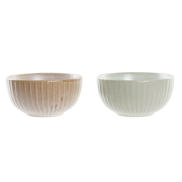 Μπολ DKD Home Decor Πήλινα (13,4 x 13,4 x 7 cm) (x2)