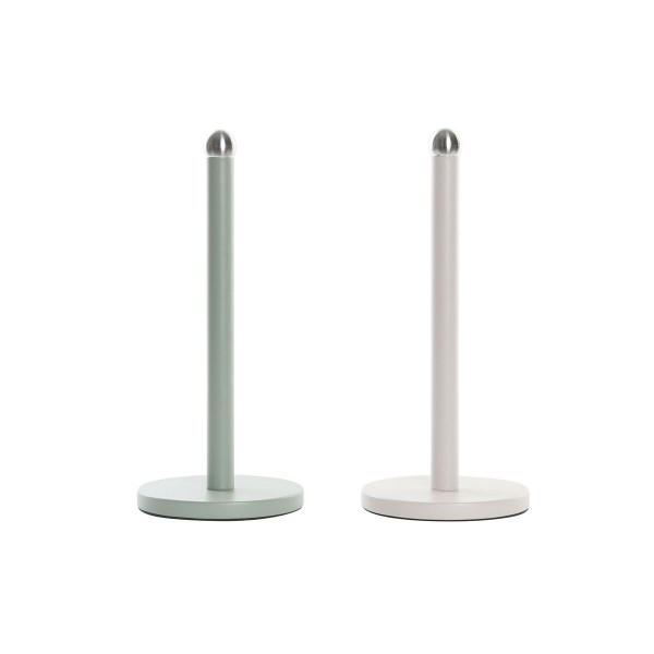 Βάση Χαρτιού Κουζίνας DKD Home Decor Μπεζ Μέταλλο Μέντα (x2) (15 x 15 x 34 cm)