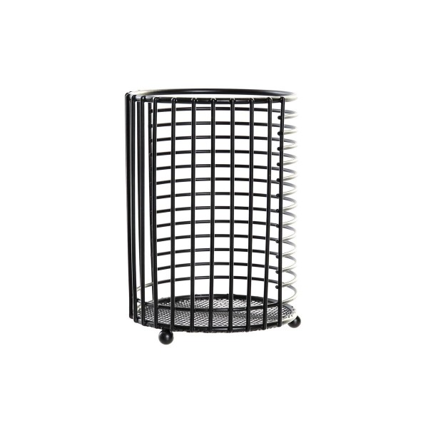 Στραγγιστήρι για τα Μαχαιροπήρουνα DKD Home Decor Πλέγμα Μαύρο Μέταλλο Loft (11,5 x 11,5 x 16 cm)