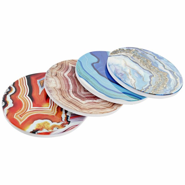 Σουβέρ DKD Home Decor Dolomite (10,8 x 10,8 x 0,7 cm) (4 pcs)