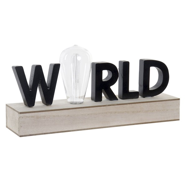 Φωτεινή διακόσμηση DKD Home Decor World Μαύρο Ξύλο MDF (34 x 8 x 16 cm)