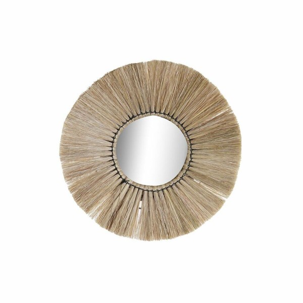 Τοίχο καθρέφτη DKD Home Decor Κρυστάλλινο Φυσικό Γιούτα (45 x 3 x 45 cm)