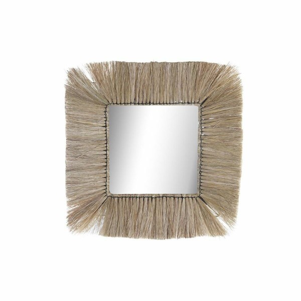 Τοίχο καθρέφτη DKD Home Decor Κρυστάλλινο Φυσικό Γιούτα (55 x 3 x 55 cm)