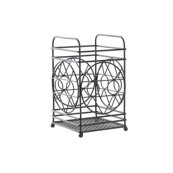 Στραγγιστήρι για τα Μαχαιροπήρουνα DKD Home Decor Μαύρο Μέταλλο Γεωμετρική Cottage (12 x 12 x 20 cm)