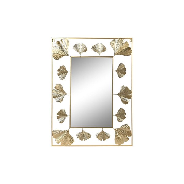 Τοίχο καθρέφτη DKD Home Decor Καθρέφτης Χρυσό Μέταλλο Αλουμίνιο Φύλλο φυτού (71 x 1 x 97 cm)
