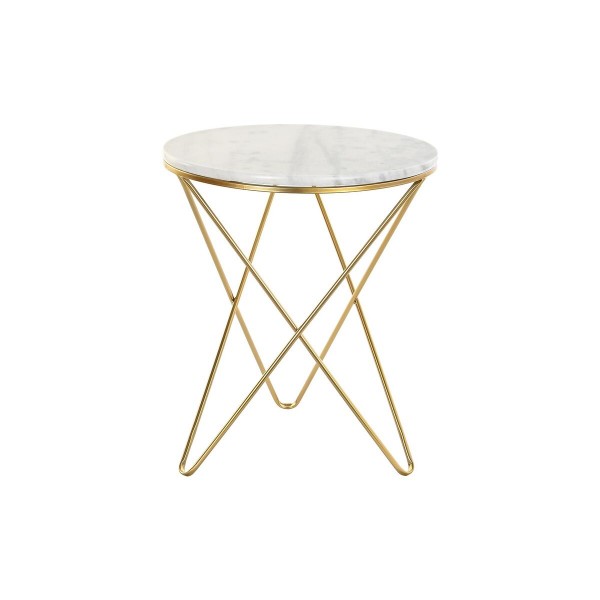 Βοηθητικό Τραπέζι DKD Home Decor Χρυσό Μέταλλο Μάρμαρο (50 x 50 x 59,5 cm)