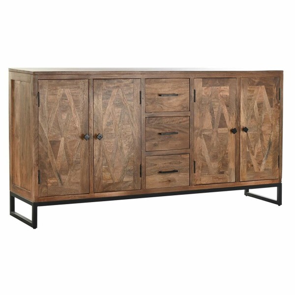 Σκευοθήκη DKD Home Decor Ανοιχτό καφέ Ξύλο Τικ Μαύρο Μέταλλο (175 x 40 x 90 cm)
