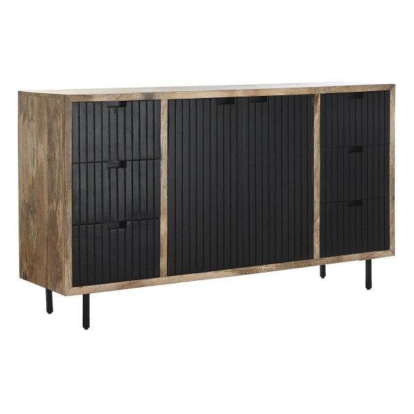 Σκευοθήκη DKD Home Decor Φυσικό Μαύρο Μέταλλο Ξύλο από Μάνγκο (160 x 40 x 90 cm)