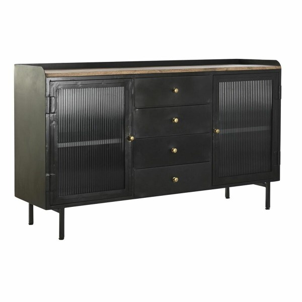 Σκευοθήκη DKD Home Decor Φυσικό Μαύρο Χρυσό Μέταλλο Ξύλο από Μάνγκο (145 x 40 x 85 cm)