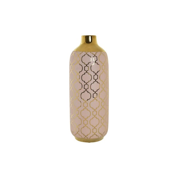 Βάζο DKD Home Decor Πορσελάνη Ροζ Χρυσό Ανατολικó (15 x 15 x 41,5 cm)