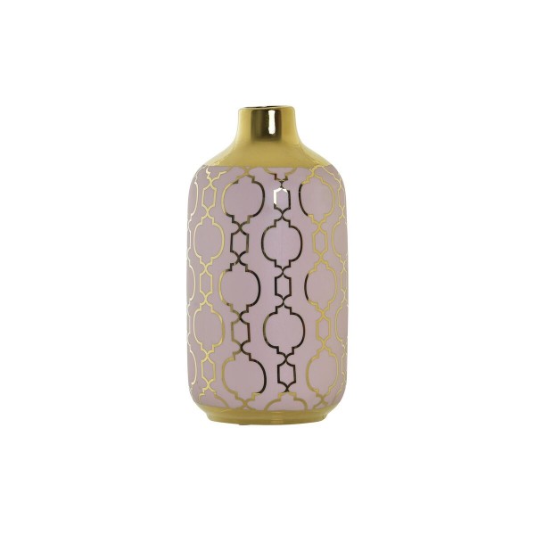 Βάζο DKD Home Decor Πορσελάνη Ροζ Χρυσό Ανατολικó (13 x 13 x 26 cm)