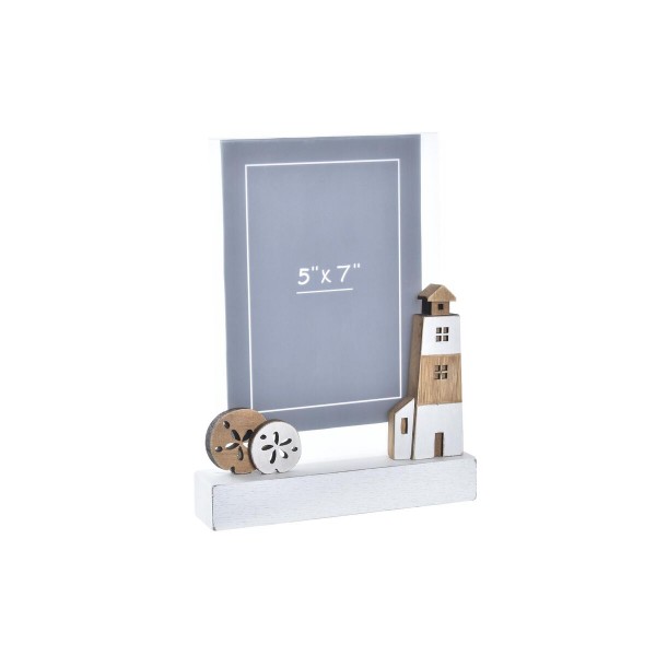 Κορνίζα DKD Home Decor Ξύλο Λευκό Ακρυλικό Ναύτης Φάρος (18 x 3,5 x 23 cm)