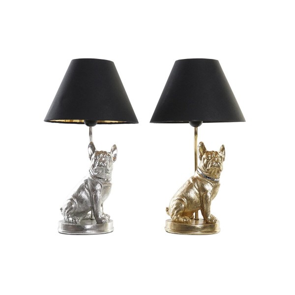 Επιτραπέζιο Φωτιστικό DKD Home Decor Ασημί Μαύρο Χρυσό 220 V 50 W Σκύλος Σύγχρονη (26 x 26 x 46 cm) (x2)