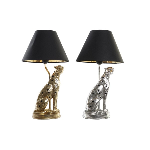 Επιτραπέζιο Φωτιστικό DKD Home Decor Ασημί Μαύρο Χρυσό Αποικιακό 220 V 50 W (26 x 26 x 46 cm) (x2)