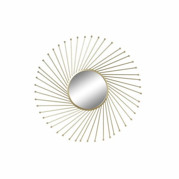 Τοίχο καθρέφτη DKD Home Decor Καθρέφτης Χρυσό Μέταλλο (84 x 2,5 x 84 cm)
