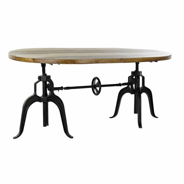 Τραπεζαρία DKD Home Decor Φυσικό Μαύρο Μέταλλο Ξύλο από Μάνγκο (180 x 100 x 75 cm)