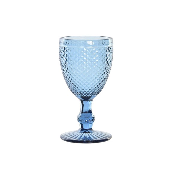 Ποτήρι Κρασί DKD Home Decor Κρυστάλλινο Μπλε (240 ml)