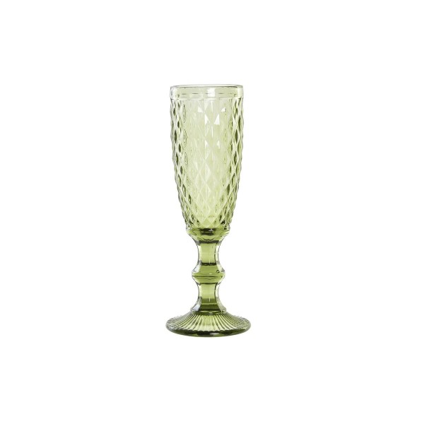 Ποτήρι για σαμπάνια DKD Home Decor Κρυστάλλινο Πράσινο (150 ml)