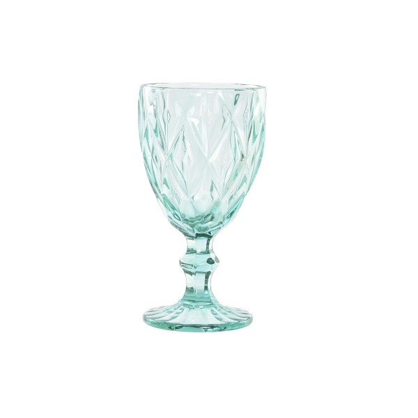 Ποτήρι Κρασί DKD Home Decor Κρυστάλλινο Τυρκουάζ (240 ml)