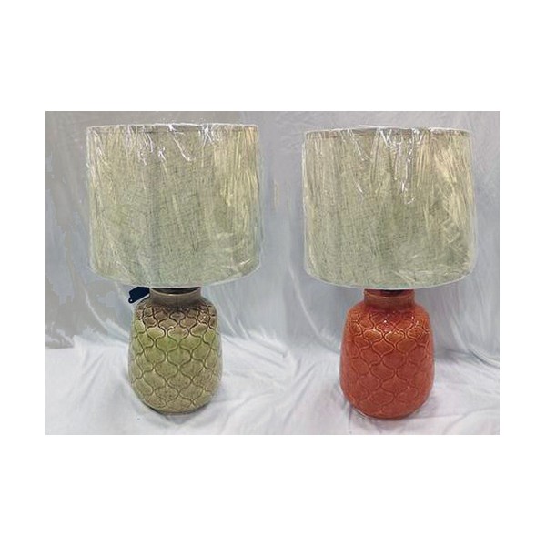 Επιτραπέζιο Φωτιστικό DKD Home Decor Πορσελάνη Μπεζ Πορτοκαλί πολυεστέρας Πράσινο 220 V 50 W (x2) (32 x 32 x 53 cm)