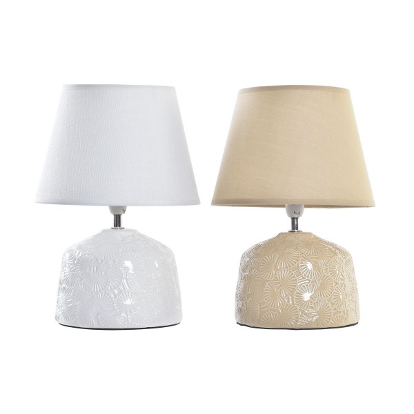 Επιτραπέζιο Φωτιστικό DKD Home Decor 25W Μπεζ Λευκό 220 V Τροπικό (23 x 23 x 31 cm) (x2)