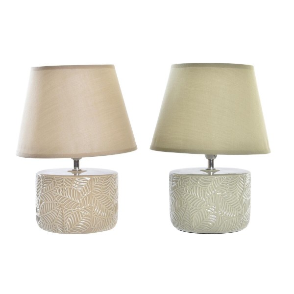 Επιτραπέζιο Φωτιστικό DKD Home Decor 25W Κοράλι Μέντα 220 V Τροπικό Φύλλο φυτού (23 x 23 x 30 cm) (x2)