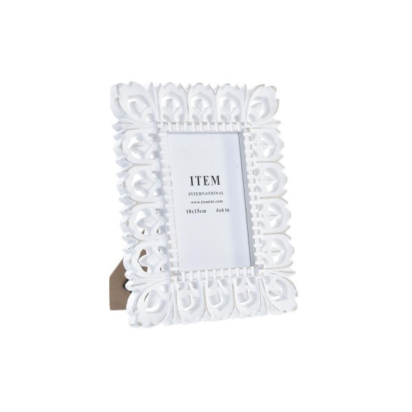 Κορνίζα DKD Home Decor Κρυστάλλινο Λευκό Ξύλο MDF Shabby Chic (19 x 1,5 x 24 cm)