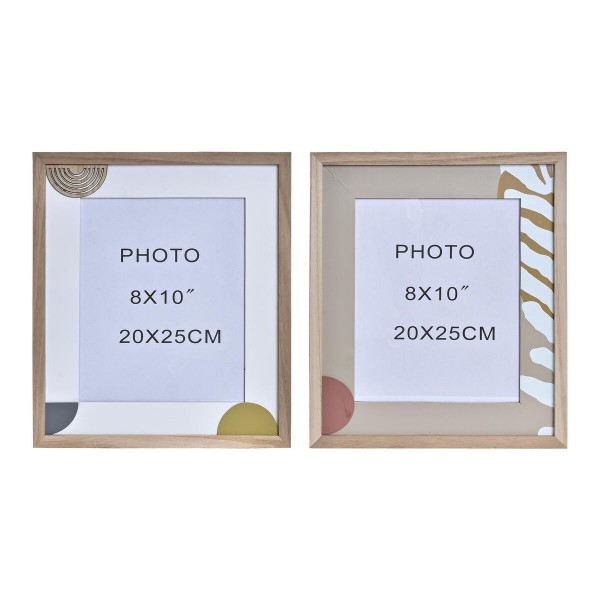 Κορνίζα DKD Home Decor Urban Κρυστάλλινο Καφέ Λευκό Ξύλο MDF (30 x 2 x 35,5 cm) (x2)