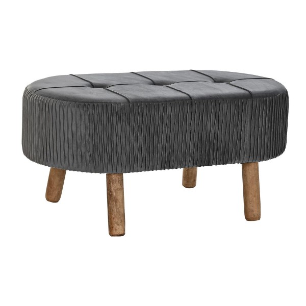 Σκαμπό DKD Home Decor   Φυσικό Ξύλο Βελούδο Σκούρο γκρίζο (80 x 46 x 38 cm)