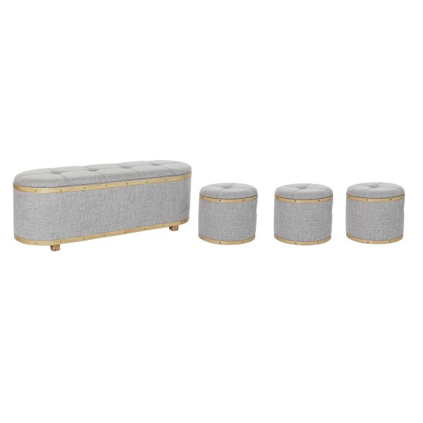 Σκαμπό DKD Home Decor   Γκρι Ξύλο πολυεστέρας (120 x 45 x 43 cm)