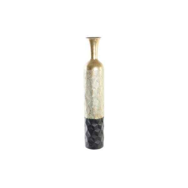 Βάζο DKD Home Decor Μαύρο Χρυσό Μέταλλο Δίχρωμα Άραβας (16 x 16 x 91 cm)