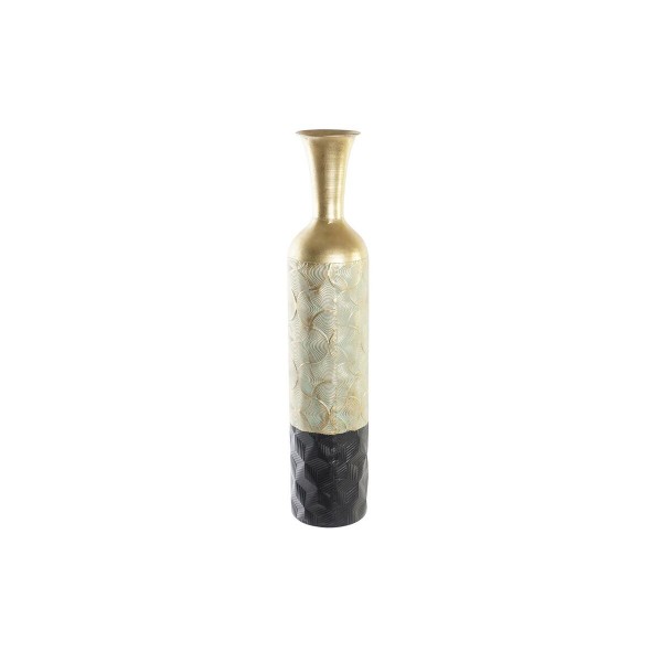 Βάζο DKD Home Decor Μαύρο Χρυσό Μέταλλο Δίχρωμα Άραβας (16 x 16 x 80,5 cm)