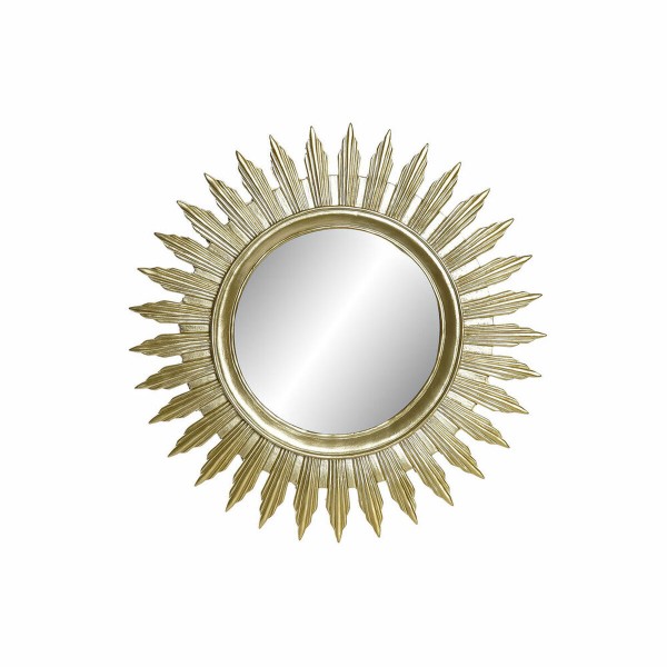 Τοίχο καθρέφτη DKD Home Decor Καθρέφτης Χρυσό Ρητίνη (38 x 2 x 38 cm)