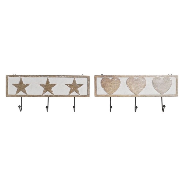Κρεμάστρα τοίχου DKD Home Decor Μέταλλο Ξύλο Urban (38 x 17 x 6 cm) (x2)