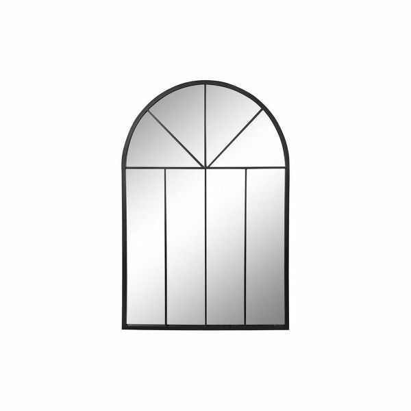 Τοίχο καθρέφτη DKD Home Decor Καθρέφτης Κρυστάλλινο Μαύρο Παράθυρα Σίδερο (60 x 2,5 x 90 cm)